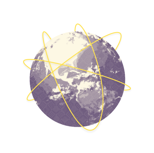 Globe surrounded by connecting lines